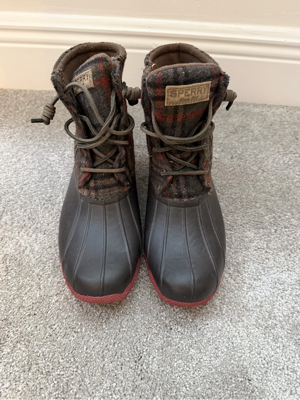Sperry Saltwater Wool Plaid Duck Boot